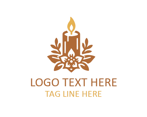 Floral Candle Elegant Logo