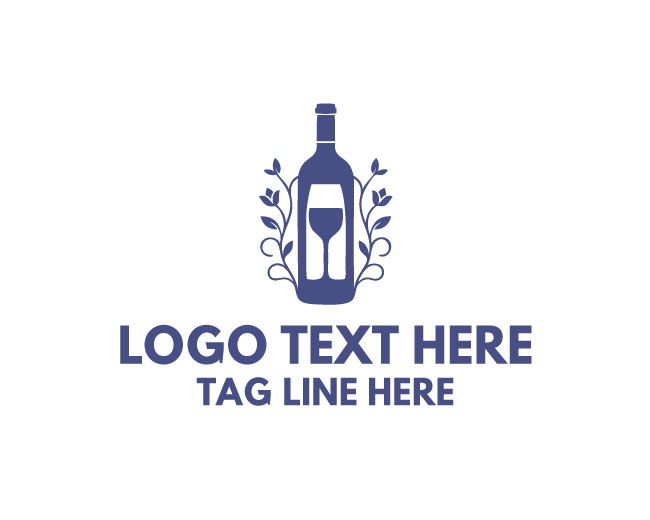 Floral Cork Wine Logo