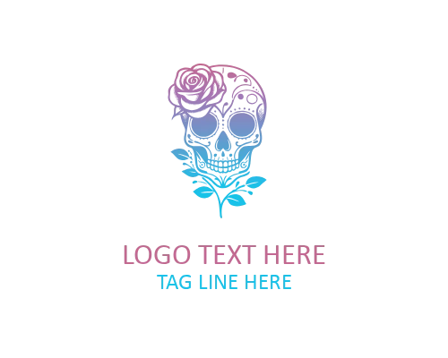 Floral Crest Sugar Skull Logo