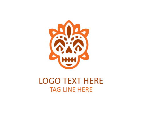 Floral Cross Sugar Skull Logo