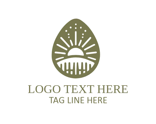 Floral Easter Egg Logo with Decorative Details