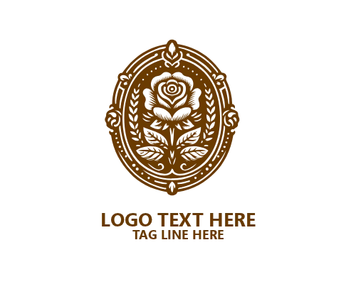 Floral Emblem Circular Logo