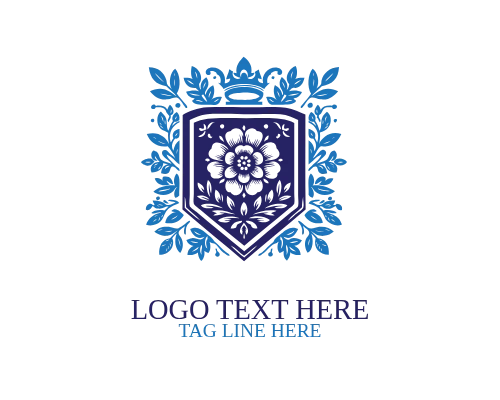 Floral Emblem Classic Badge Logo