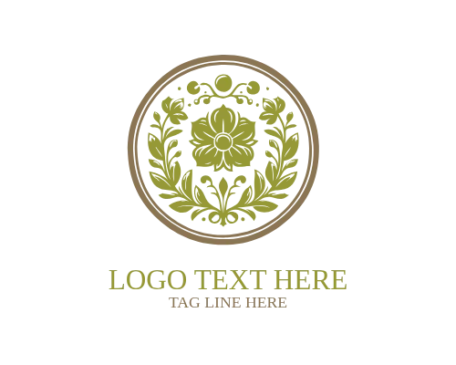 Floral Emblem Classic Fashion Logo