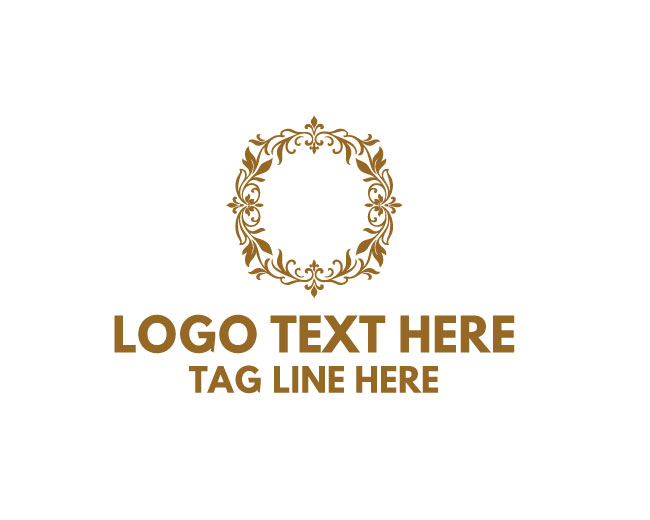 Floral Emblem Flower Design Logo