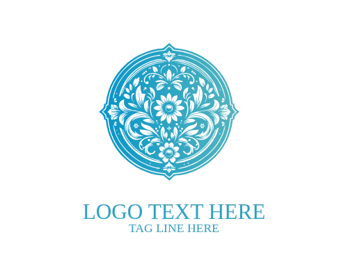 Floral Emblem Luxury Seal Logo