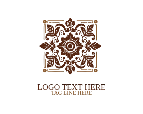 Floral Emblem Monoline Logo