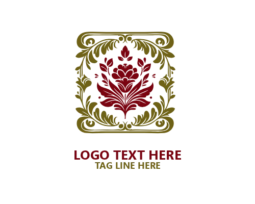 Floral Emblem Premium Decor Logo