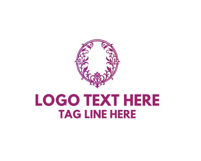  Floral Emblem Rose Design Logo