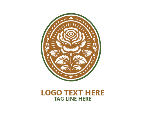Floral Emblem Round Logo