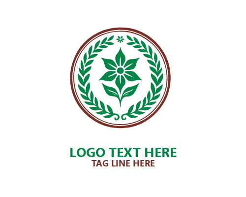 Floral Emblem Vintage Badge Logo