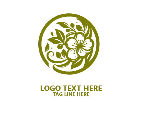 Floral Emblem Vintage Logo