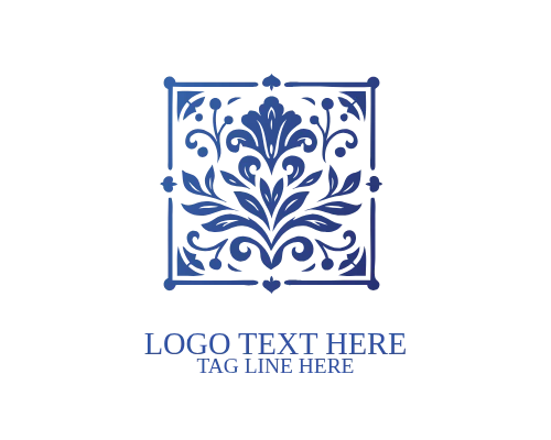 Floral Emblem Wreath Logo
