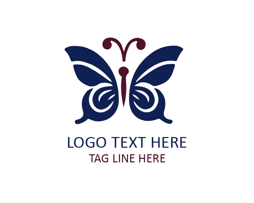 Floral Feminine Butterfly Logo