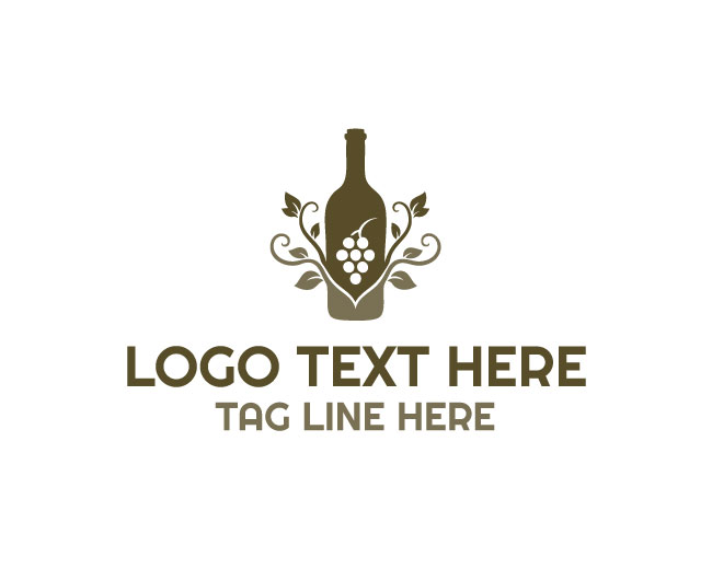 Floral Grape Bottle Logo