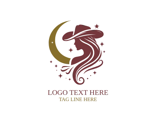 Floral Hat Cowgirl Logo