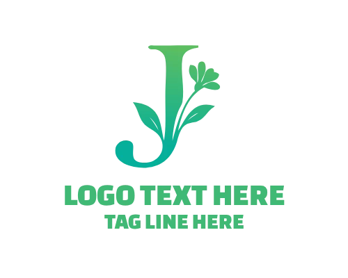 Floral Letter J Signature Logo
