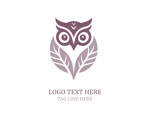 Floral Line Art Owl Logo