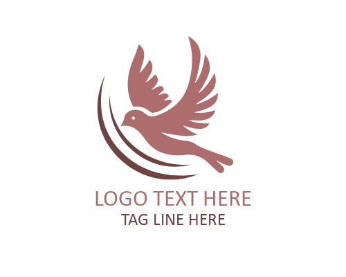 Floral Love Bird Flat Logo for Wedding and Nature Brands