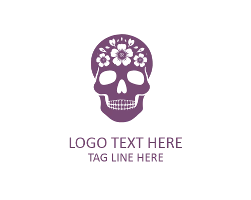 Floral Mask Sugar Skull Logo