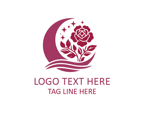 Floral Moon Harmony Logo for Calm and Spiritual Branding