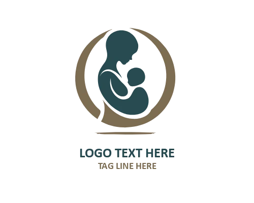 Floral Mother Baby Logo
