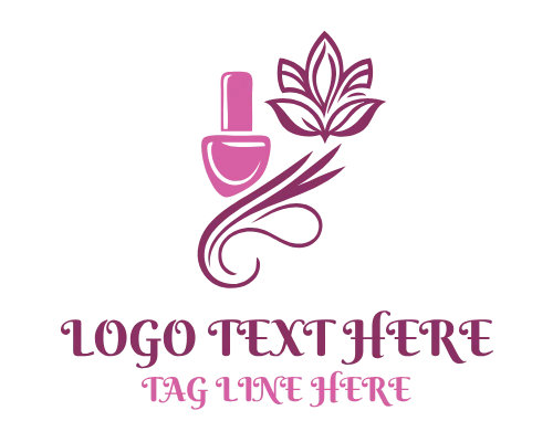 Floral Nail Polish Bottle Logo