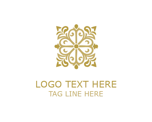  Floral Ornamental Badge Logo