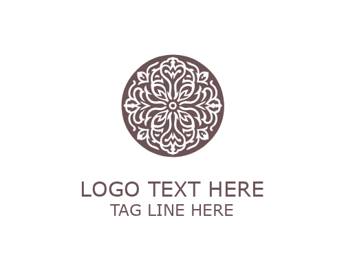 Floral Ornamental Emblem Logo