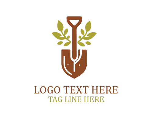 Floral Planting Shovel Logo