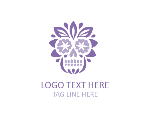 Floral Sugar Skull Logo