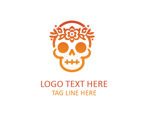 Floral Sugar Skull Logo