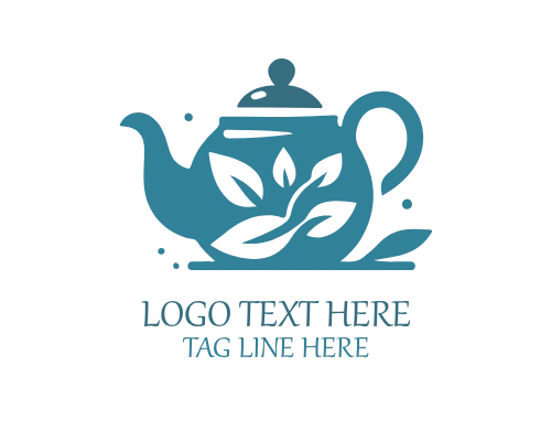 Floral Teapot Logo for Botanical Tea and Wellness Brands
