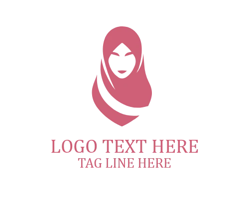 Floral Veiled Hijab Woman Artistic Logo