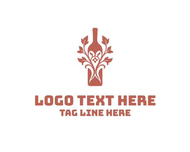 Floral Wine Label Logo