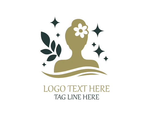 Floral Woman Silhouette Logo for Beauty and Lifestyle Brands