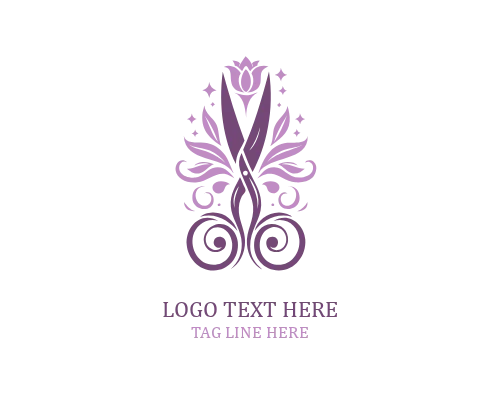 Floral Wreath Scissor Logo