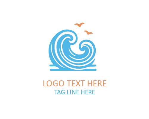 Flow Line Waves Logo for Water and Marine Branding