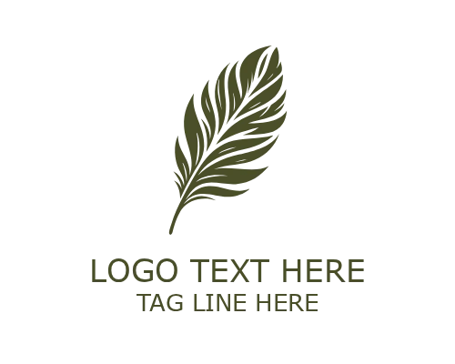Flow Minimalist Feather Logo for Creative Branding