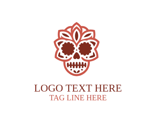 Flower Crown Sugar Skull Logo
