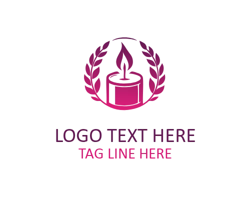 Flower Flame Candle Logo
