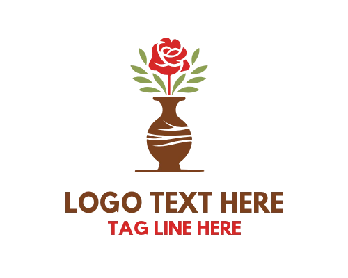 Flower Vase Bouquet Logo