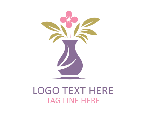 Flower Vase Outline Logo