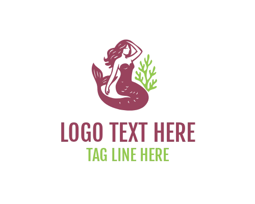 Flowing Hair Mermaid Logo