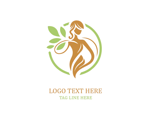 Flowing Hair Stylish Lady Logo
