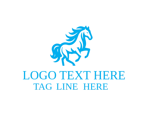 Flowing Line Horse Logo
