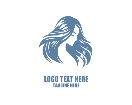 Flowing Lines Women Hair Logo