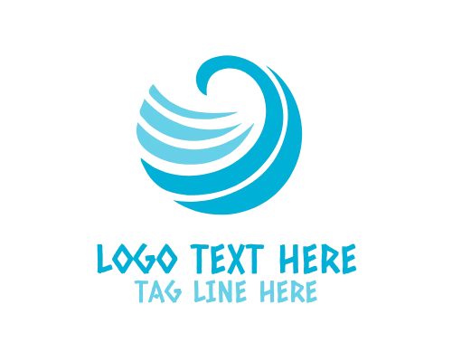 Flowing Sea Wave Icon Logo