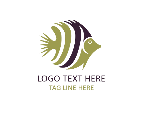 Flowing Tail Tropical Fish Flat Logo