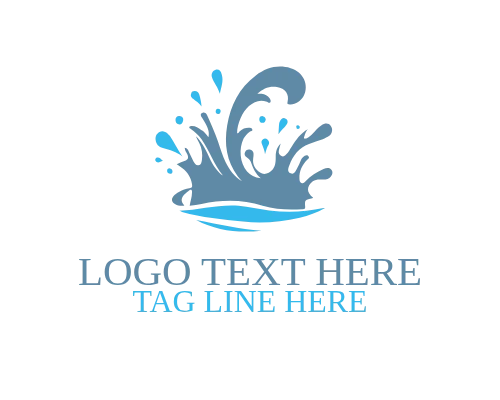  Flowing Water Splash Logo for Natural Aqua Brands